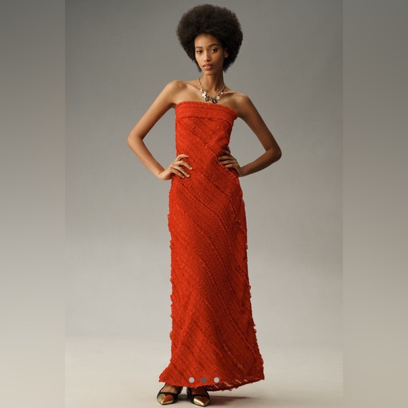 Endless Rose Strapless Textured Column Midi Dress - Picture 1 of 4